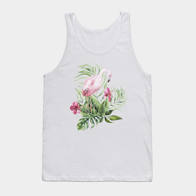 Pink Flamingo Tank Top by NJORDUR